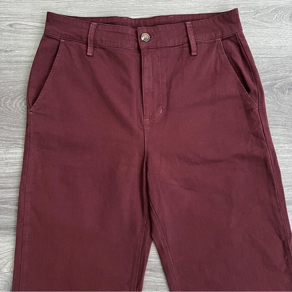 AMERICAN GIANT Womens Wide Leg Pants Size 12 Burgundy Rum Raisin Boho Retro 70s - Picture 4 of 8